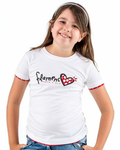 Camiseta niña Flamenco Corazón