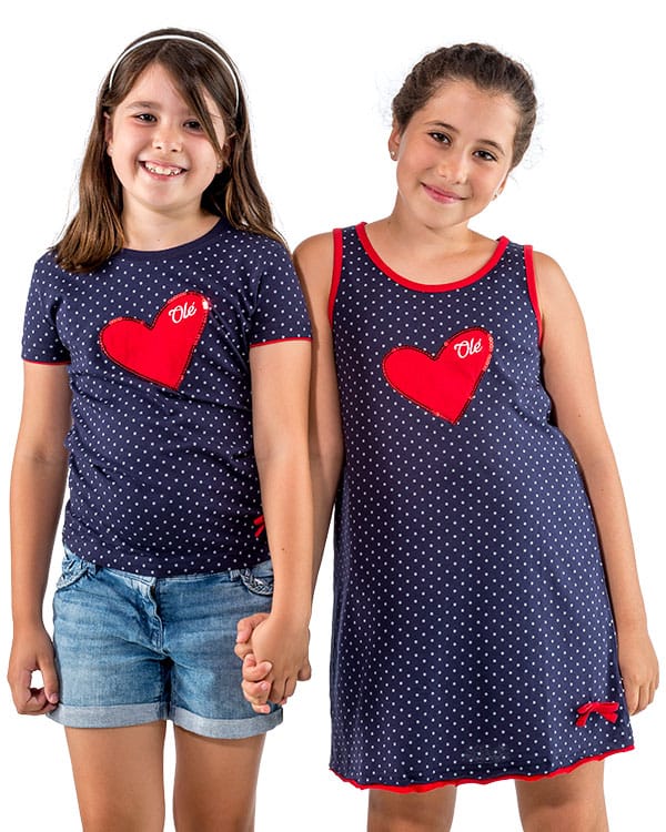 Camiseta niña Flamenco Lunares Corazón - Imagen 3
