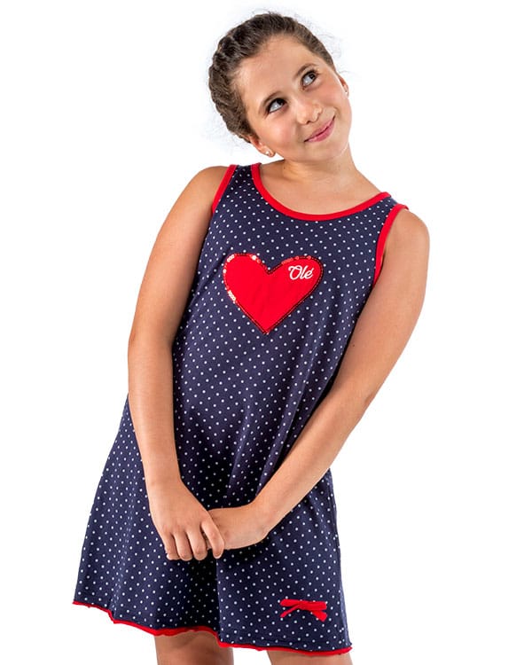 Vestido niña Flamenco Lunares Corazón - Imagen 3