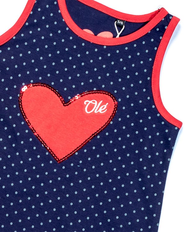 Vestido niña Flamenco Lunares Corazón - Imagen 4
