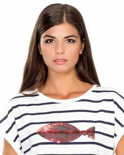 Camiseta mujer Naturalmente Pez Rayas