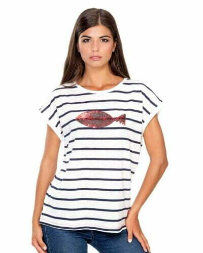 Camiseta mujer Naturalmente Pez Rayas