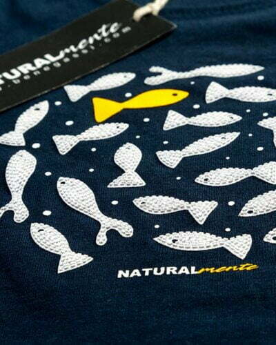 Camiseta bebé Naturalmente Peces Círculo