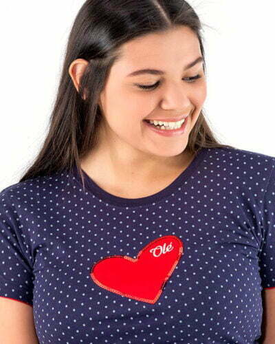 Camiseta mujer Flamenco Lunares Corazón