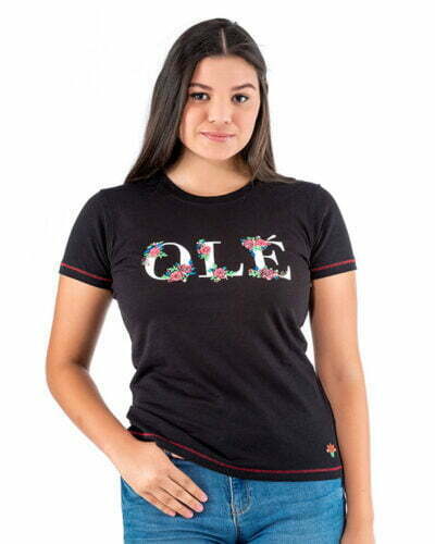 Camiseta mujer Flamenco Olé Flores