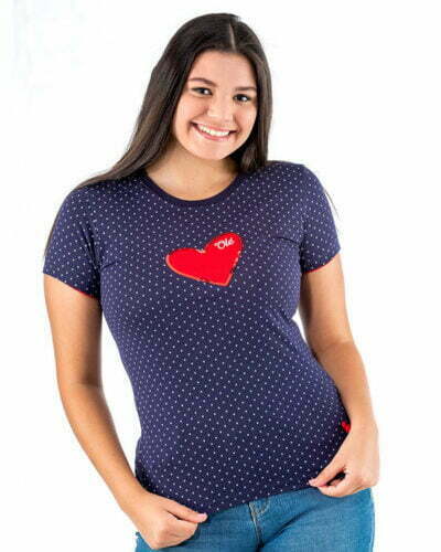 Camiseta mujer Flamenco Lunares Corazón